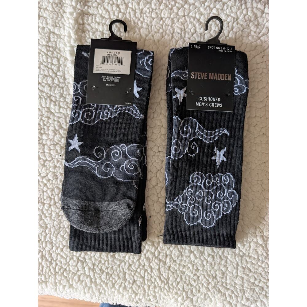 New Steve Madden Cushioned Mens Crew Socks 10-13